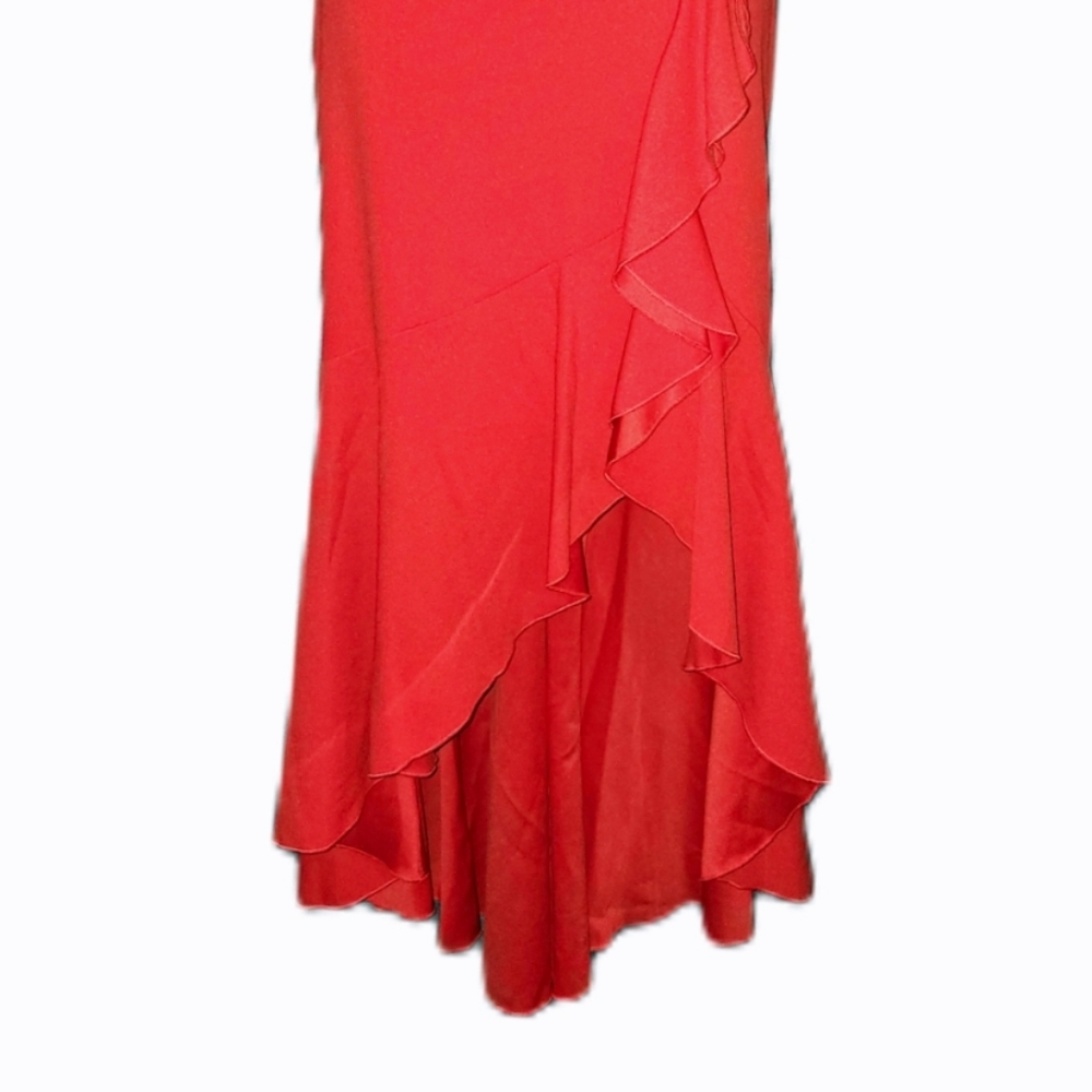 Miss Cristina Red V-Neck Ruffle Dress - Picture 5 of 6